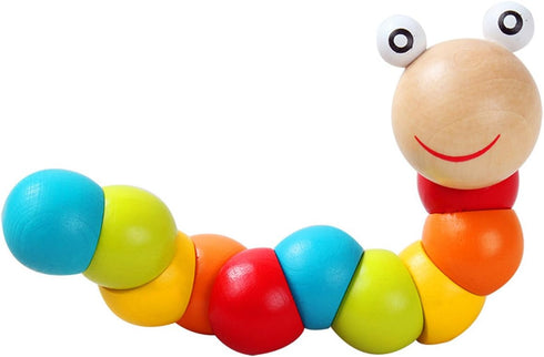 Wooden Toys Baby's Adorable Caterpillar Puppet Toy with Bright Color for Early Education...