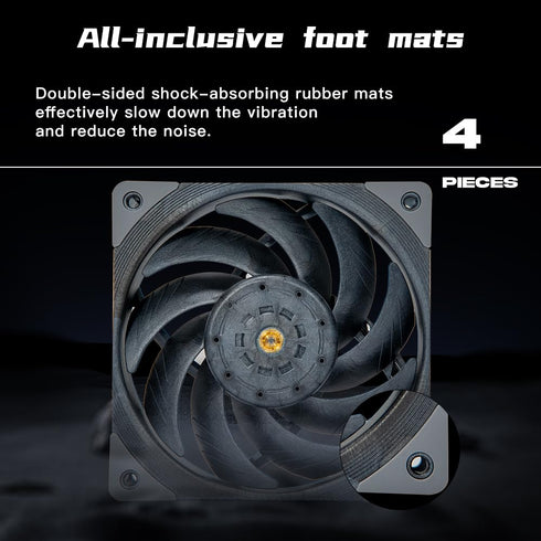 P1 Performance Black Computer Case Fans, LCP Polymer Material Cooling Fan,120mm CPU Fan PWM 2650RPM 92CFM 4.55mmH20 FDB Bearing, Suitable for PC C...