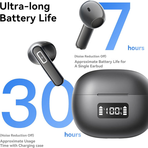 Multifunctional App Control Wireless Earbuds, Ultra Long Playtime, LED Power Display,Fast Charging, Headphones Bluetooth 5.3,Dual Microphone AI No...