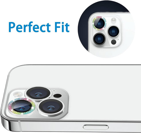 for iPhone 13 Pro & iPhone 13 Pro Max Camera Lens Protector, Bling Glitter 9H Tempered Glass Camera Cover Anti Scratch Shockproof Screen Protector...