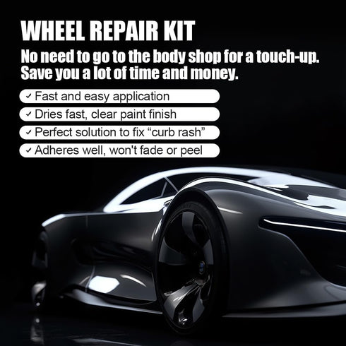Rim Repair Kit Curb Rash, Gloss Black Rim Touch Up Paint, Wheel Scratch Repair Kit Wheel Paint Rim Paint Pen for Wheel Repair, Universal Color Bla...