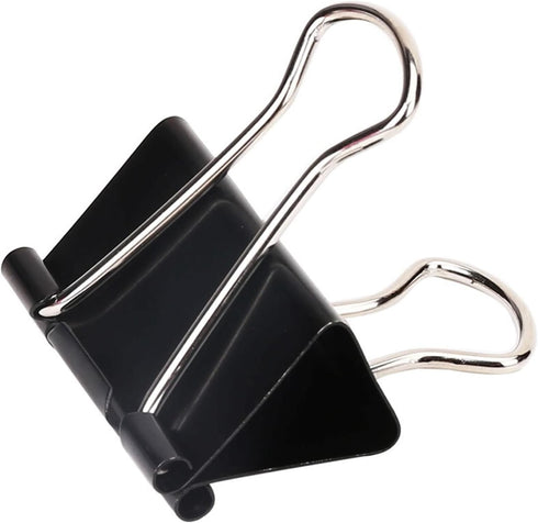 Medium Binder Clips and Paper Clips (24 Pcs) 1.25 Inch,Black Metal Medium Paper Clamps for Office, Home, School...