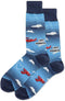 Hotsox Men's Just Married Plane Crew Socks 1 Pair, Denim Heather, Men's 10-13...