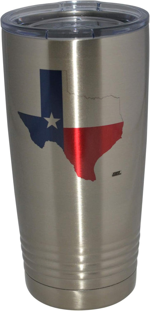Rogue River Tactical Funny Texas Flag 20 Oz. Stainless Steel Travel Tumbler Mug Cup w/Lid Vacuum Insulated Hot or Cold...