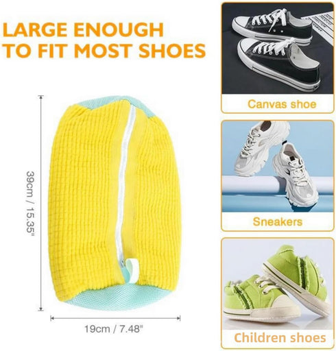 Shoe Washing Machine Bag Laundry Bag,JIAOYUNLILI 360° Wrap-Around Shoe Cleaning Bag, Reusable Shoe Washing Bag for All Shoe Types,Sneaker Washing ...