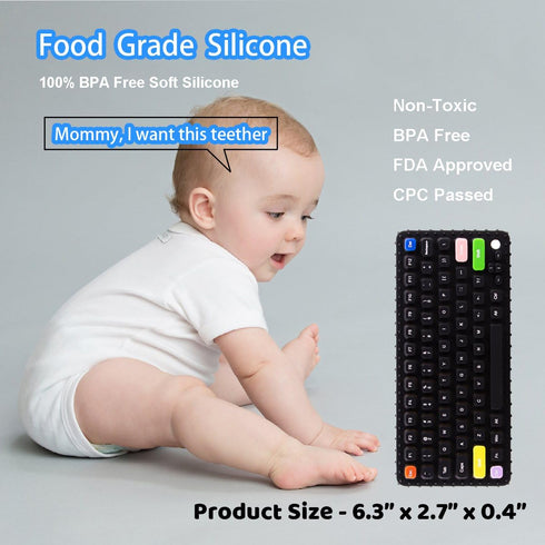 Baby Keyboard Teething Toys for Babies 0-3, 0-6, 6-12 Months | Soft Silicone Baby Keyboard Teethers Toys | Baby Fidget Toys 0-6 Months | Infant Te...