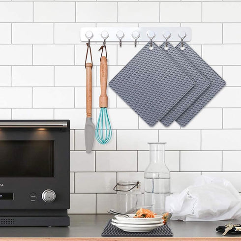 Silicone Trivet Mats, Trivets for Hot Pots and Pans, Heat Resistant Mat for Kitchen, Multi-Purpose Pot Holder, Non-Slip Jar Opener, Gripper Pad, D...