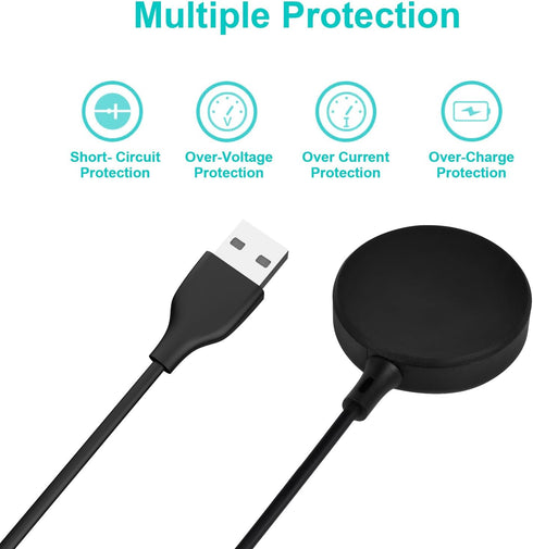 SEVENKA 2-Pack USB Wireless Charger for Samsung Watch Charger, Galaxy Watch6/6 Classic/ 5/5 Pro/4/4 Classic/3/Active 2/1, 1m Long & 30cm Short Rep...