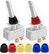 DaierTek 12 Volt 50 Amp Heavy Duty Toggle Switch 12V ON Off IP65 Waterproof Switch 2 Pin with Rubber Boot Cover (Black Amber Red Blue) -2pcs...