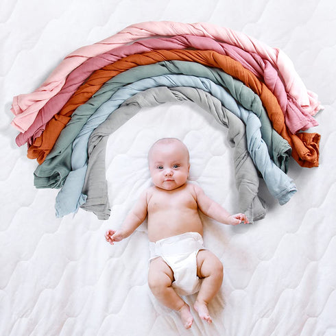 Newborn Baby Swaddle Blanket Unisex Swaddle Wrap Soft Silky Muslin Swaddle Blankets Neutral Receiving Blanket for Newborn Boys and Girls Large 47 ...