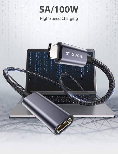 Stouchi USB C Extension Cable 10FT/3M, USB C Extension Cable Type C 3.1 Male to Female Fast Charging & Audio Data Transfer for iPhone 15, iPad Min...