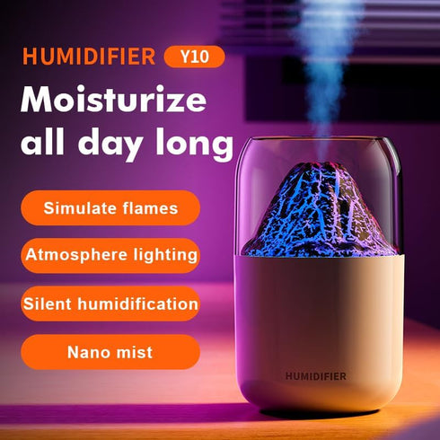 Portable Mini Volcano Humidifier, 300ml Small Cool Mist Humidifier, USB Personal Desktop Humidifier for Baby Bedroom Travel Office Home, Auto Shut...