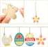 Wooden Eggs 48 Pieces Easter Crafts Wooden Ornaments Unfinished Crafts Hanging Embellishments for Party Supplies DIY Decor Valentines Day Cards fo...