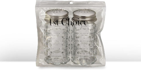 Retro Style Salt and Pepper Shakers with Stainless Tops (2)...