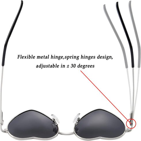 Polarized Heart Sunglasses for Women Metal Frame Fashion Lovely Style Sun Glasses UV400 Protection...