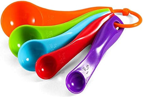 5 Pcs Colorful Plastic Measuring Spoons Plastic Teaspoon 1/2.5/5/7.5/15ml Measuring Spoon for Baking Coffee Tea, Measure Tool, Kitchen Accessories...