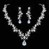 Rhinestone Jewelry Set Silver Sparkly Crystal Prom Necklace Jewelry for Women...