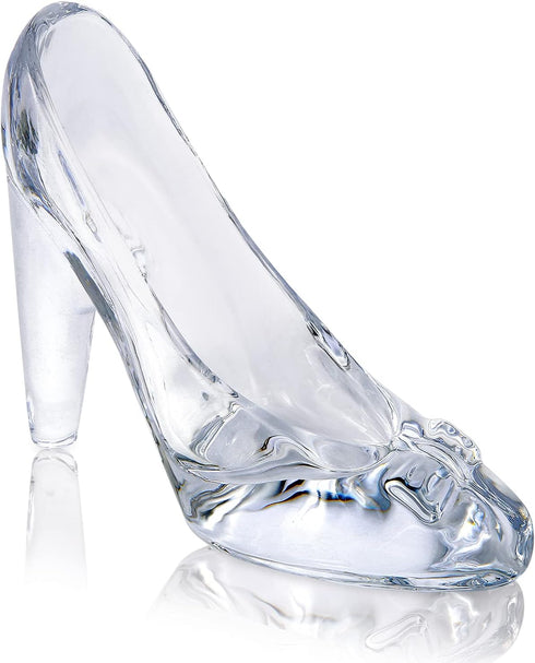 Cinderella Shoe Decor, Crystal High Heels Shoes Ornaments Glass Slipper Decoration Gift for Wedding Birthday Halloween Christmas Party, Transparen...