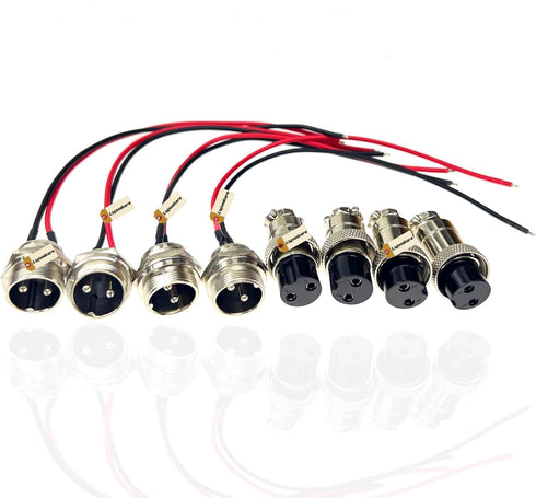Lsgoodcare 4Pcs GX20-2Pin Male Aviation Connector Power Cable Electrical Terminal Socket with 20Awg Cable Connector Plug with 4Pcs 20MM 2Pin Aviat...