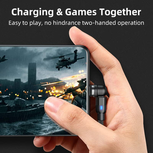 Magnetic Charging Cable, 540 ° Rotating Magnetic Phone Charging Cable with LED Light, 3-in-1 Nylon Woven Magnetic Phone Charger, Compatible with T...