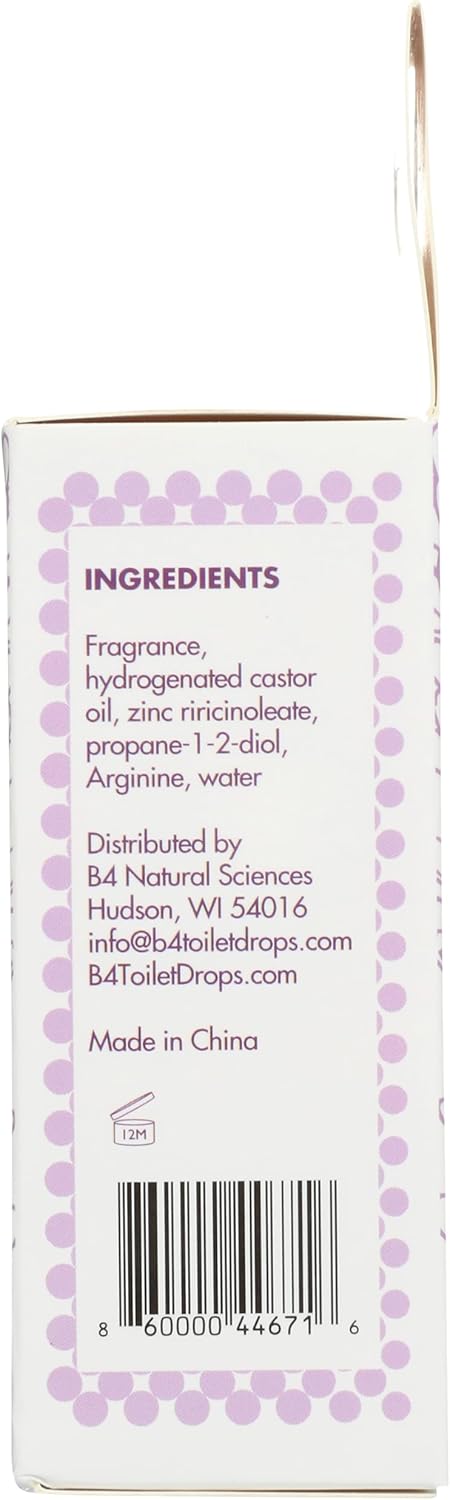 B4 Toilet Drops Toilet and Bathroom Deodorizer Drops, 2 Ounce Bottle (Lavender Spring)...