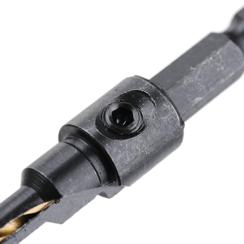 1/4 inch Hex Shank Countersink Drill Bit Power Tools Accessories for Plastic Metal Woodworking Tool by Power Drill 4Pcs/Set #6#8#10#12 (Gold)...