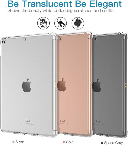 TiMOVO Case for New iPad 9th Generation 2021/8th Gen 2020/7th Gen 2019 (Compatible with Official Smart Cover) - Slim Translucent Frosted Back Shel...