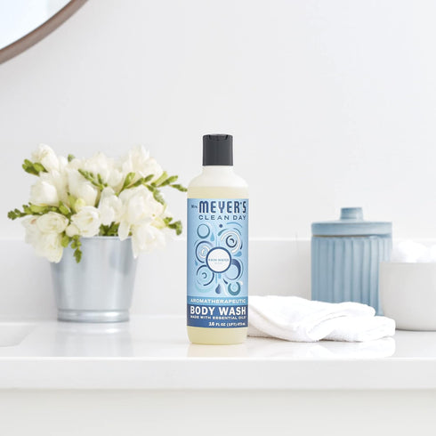 MRS. MEYER'S CLEAN DAY Moisturizing Body Wash For Women And Men, Biodegradable Shower Gel Formula Made With Essential Oils, Rain Water, 16 oz...