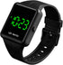 MASTOP Simple Men Women Sports LED digital Big Display Waterproof Date PU Strap Square Electronic Couple Watch (Black)...