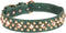 Spiked Dog Collar Soft Pu Leather Mushrooms Rivet Spike Studded Dog Collar Adjustable Puppy Collars (L, Green3)...