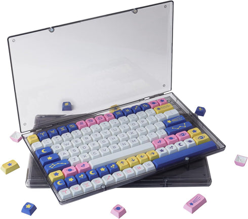 JOMKIZ Keycap Storage Box ABS Material New Upgraded High Transparent Full 104 Key Box for XDA Cherry SA OEM CSA Mechanical Keyboard Keycaps(Keycap...