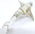 Shark Miniature Tiny Figurines Animals Hand Painted Blown Glass Art Sea Collectible Gift Decorate (Clear Silver)...