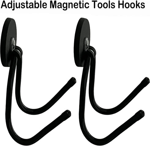 Pmsanzay 2 Pack Power Drill Tool Organizer Holder,Magnetic Tool Holders,Garage Tool Storage Rack,Heavy Duty Large Garage Magnet Utility Hooks with...