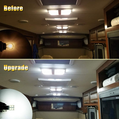 20PCS 1141 1156 Interior LED Light Bulbs for RV, Super Bright 18-SMD 6000K Xenon White 1073 1003 7506 BA15S LED Bulbs Replacement for Camper Trail...