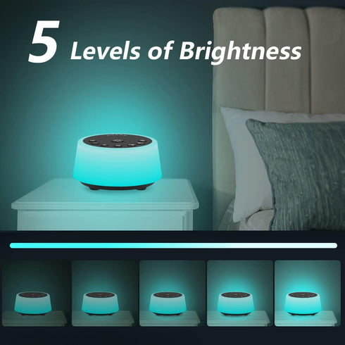 Color Noise Sound Machines with 10 Colors Night Light 25 Soothing Sounds and Sleep White Noise Machine 32 Volume Levels 5 Timers Adjustable Bright...
