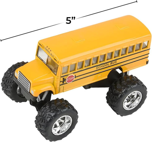 Rhode Island Novelty 5 Inch Die-cast Metal School Bus Big Wheel Monster Truck One School Bus...