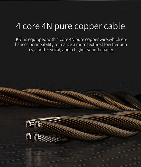Kinboofi KBEAR KS1 Earphone, HiFi in Ear Monitor, Noise Canceling Earbuds Headphone Dynamic Headset with Detachable 2 Pin Cable (No Mic, Transpare...