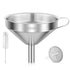Kitchen Funnel for Filling Bottles, 5 Inch 18/8 Stainless Steel Funnel, Kitchen Gadgets Cooking Oil Food Funnel with Strainer for Fryer Oil Grease...