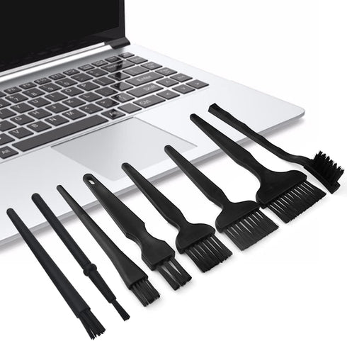 10 in 1 Portable Plastic Handle Nylon Anti Static Brushes Keyboard Cleaning Brush Kit for Cleaning Computer Keyboard Car Lab (Black)...