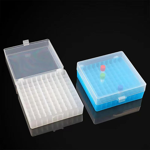 Cryogenic Boxes - Cryogenic Storage Box with Snap Clasp Lid,Blue/100 Place,Fits 1.5/2.0 mL Tubes and Vials (Pack of 1)...