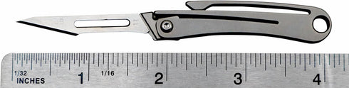 Titanium Keychain Knife & 10 Replaceable Razor Blades, Mini Folding Scalpel Pocket Knife Box Cutter Hobby Knife...