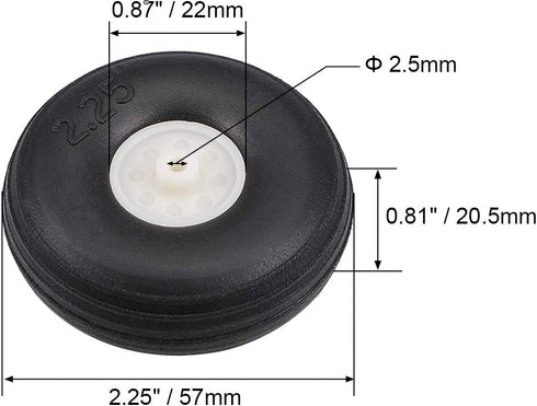uxcell Tire and Wheel Sets for RC Airplane,PU Sponge Tire with Plastic Hub,2.25" 2pcs...
