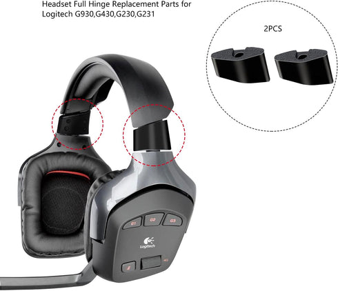 Headset Full Hinge Replacement Parts for Logitech G930,G430,G230,G231,1 Pair Repairment for Broken Headphone...