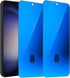 2 Pack Anti-Blue Privacy Tempered Glass for Samsung Galaxy S24 Plus Mirror Anti-Spy Screen Protector Film Electroplated Blue Support Finger Unlock...