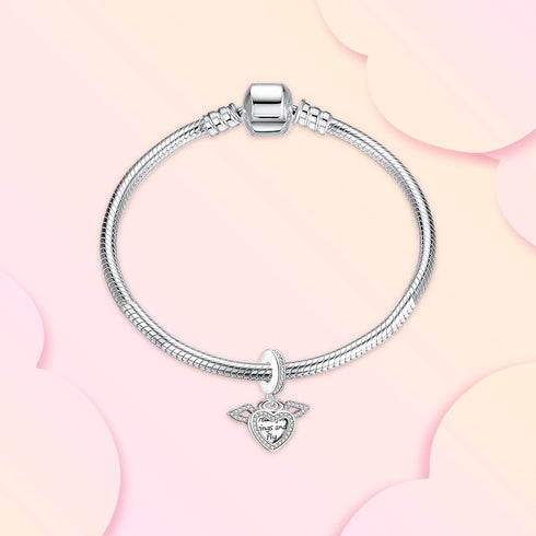 Annmors Silver Charms for Bracelets S925 Love Heart Mom Birthday Dangle for Women Bracelet & Necklace Pendant...
