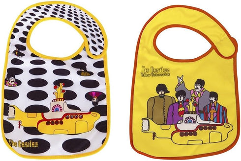 daphyls The Beatles Yellow Submarine Baby Bib 2-Pack Extra Soft, Officially Licensed, Easy Side Closure, Large Size Fits Infant Toddler and Baby...