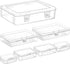 7 Pack Mixed Sizes Rectangular Mini Plastic Containers Clear Plastic Storage Boxes with Hinged Lids Empty Beads Organizers for Small Items Art Cra...