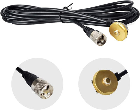 UAYESOK NMO Trunk Fix Bracket lip Antenna Mount 3/8" to 3/4" Hole Mount with 13ft/4M PL259 Connector RG-58 Coax Cable for Yaesu Vertex Kenwood Mob...