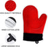 2PCS Red Black Professional Extra Large Silicone Oven Mitts and Pot Holders Oven Gloves Heat Resistant Gloves Kitchen Mittens BBQ Holders for Cook...