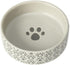 PetRageous 18428 Paws Shallow Round Stoneware Dog Bowl 5-Inch Width and 1.5-Inch Height 1.5-Cups Capacity, Grey...